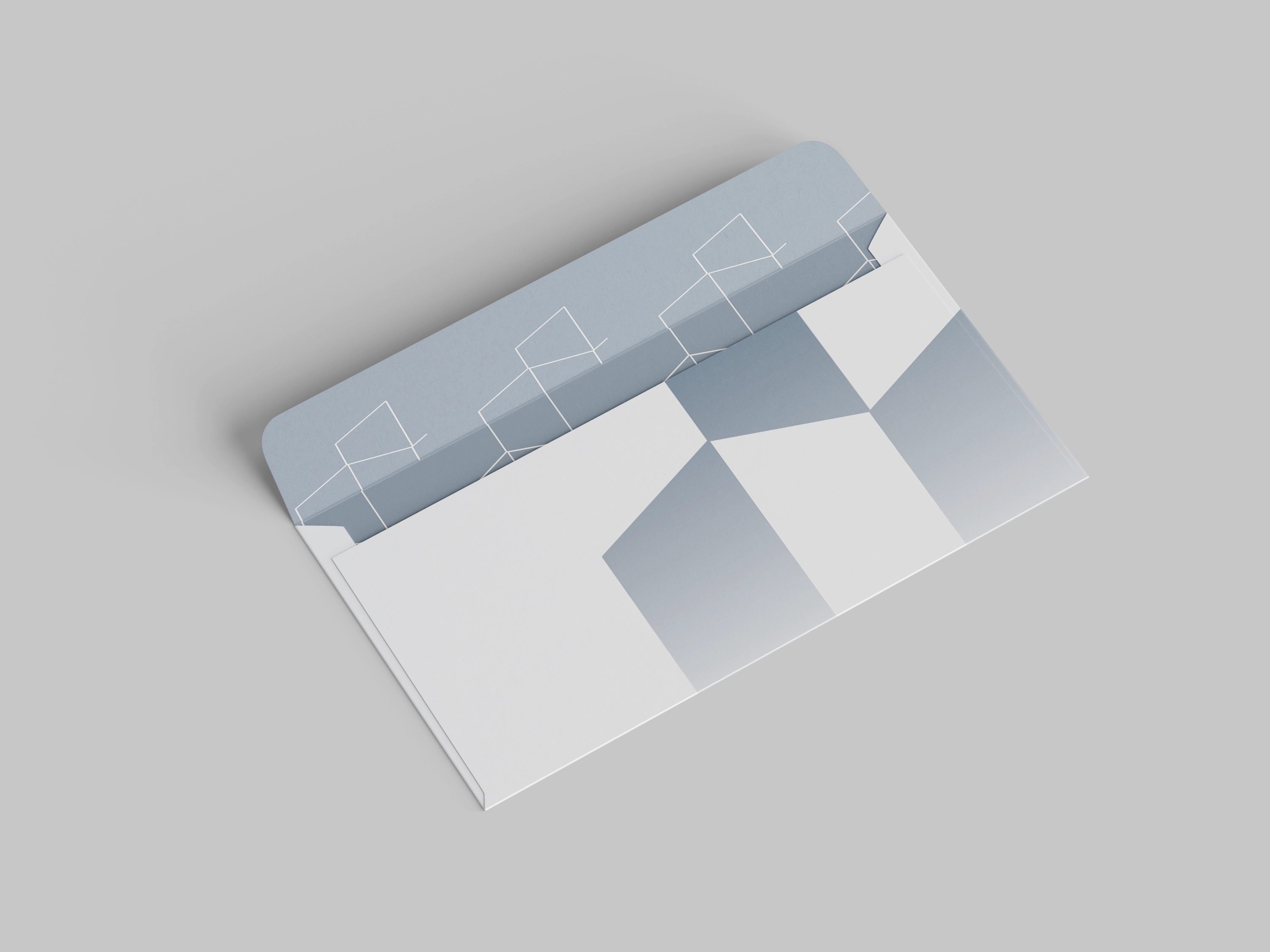 Open slate and white Alsallal Developments envelope using layered skyline geometry.