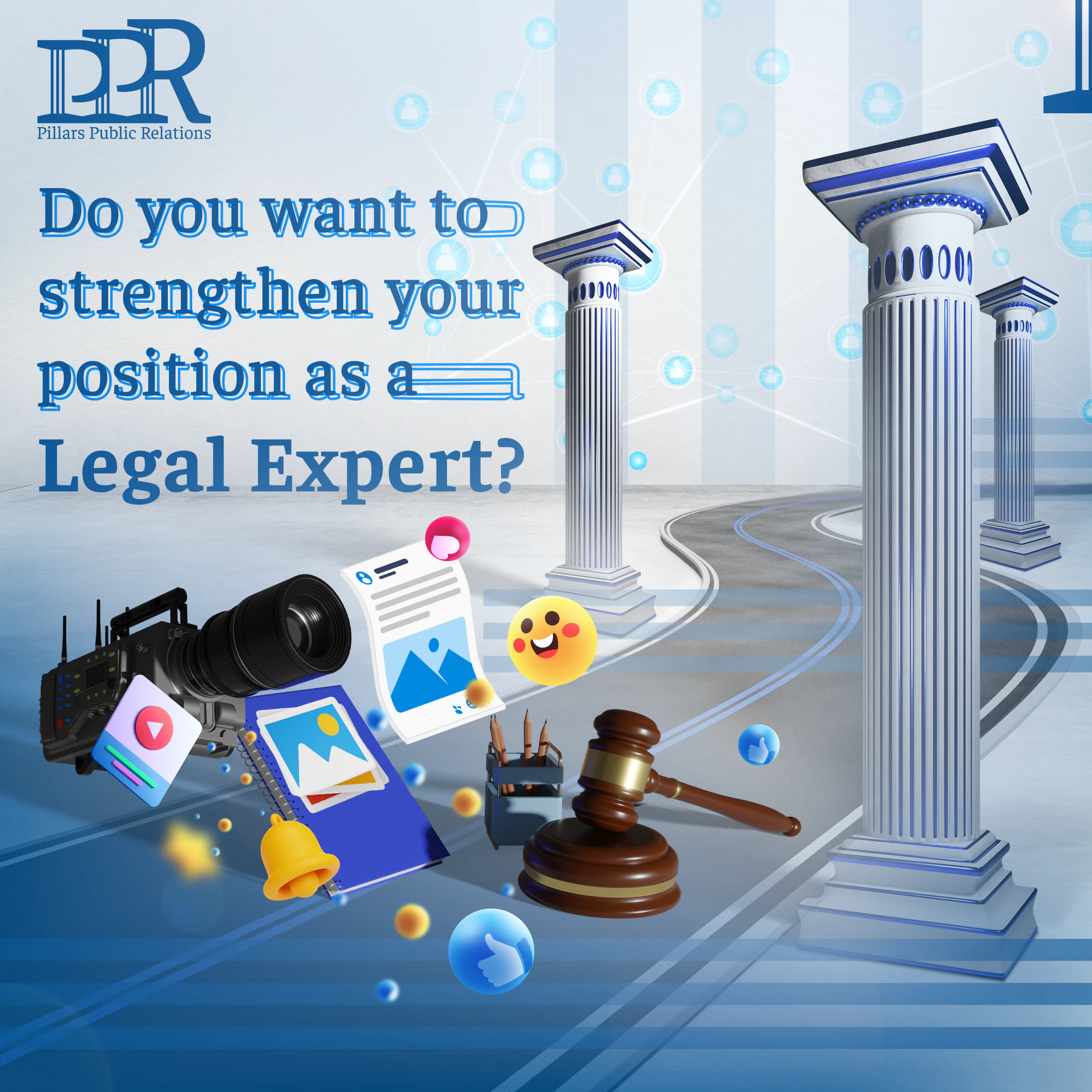 Pillars PR legal content creation services campaign for law firms and lawyers.