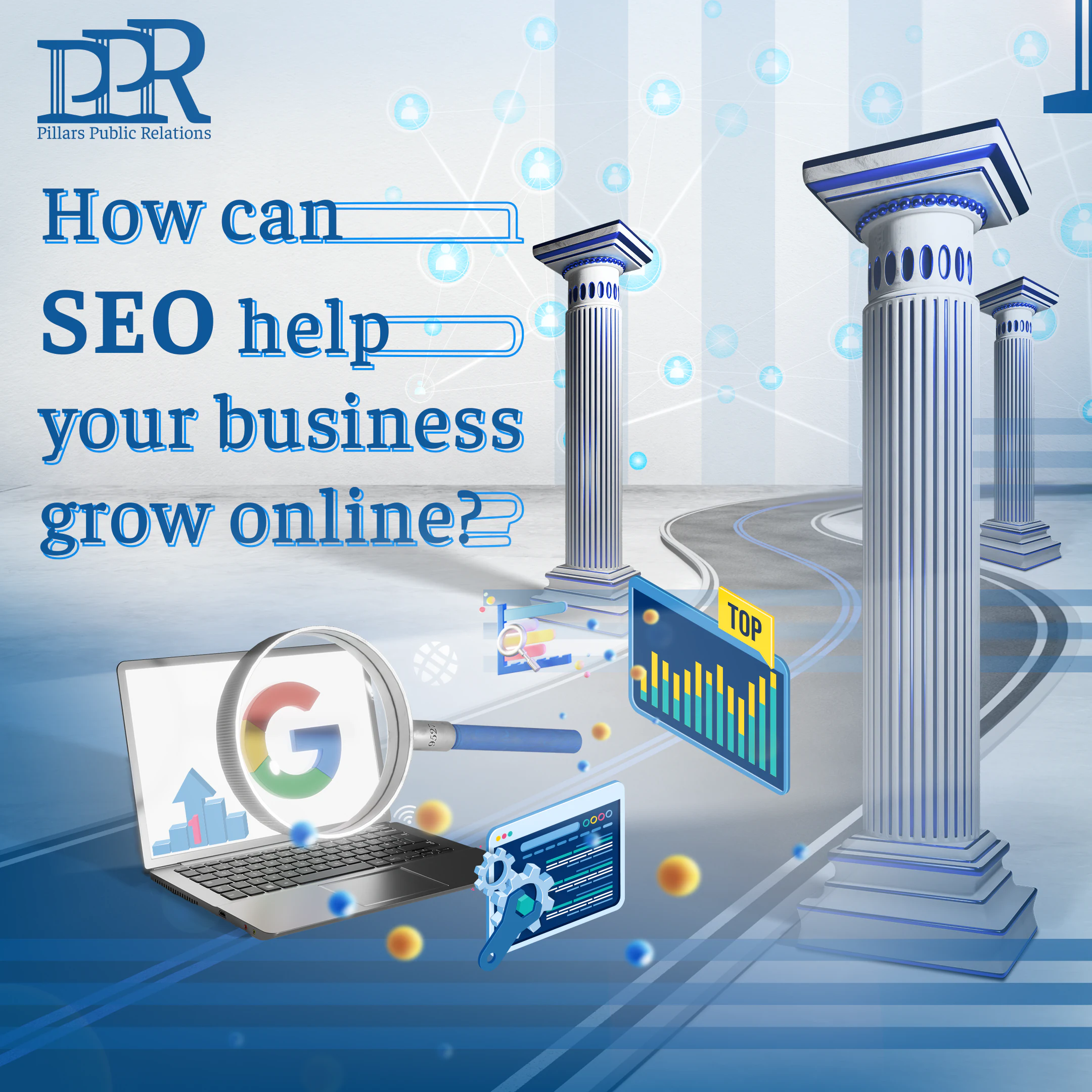 Pillars PR SEO services campaign for law firms and legal professionals.
