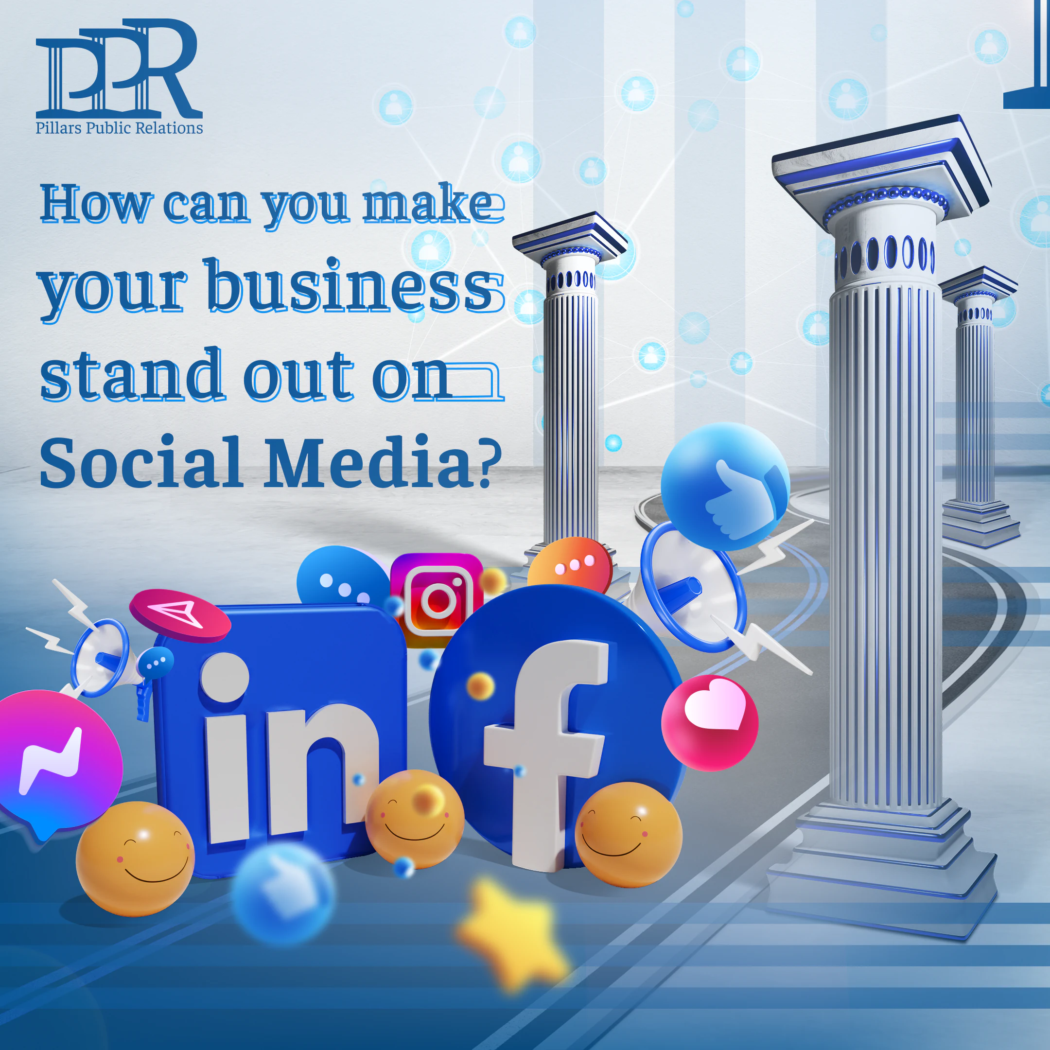 Pillars PR social media management services design for law firms.