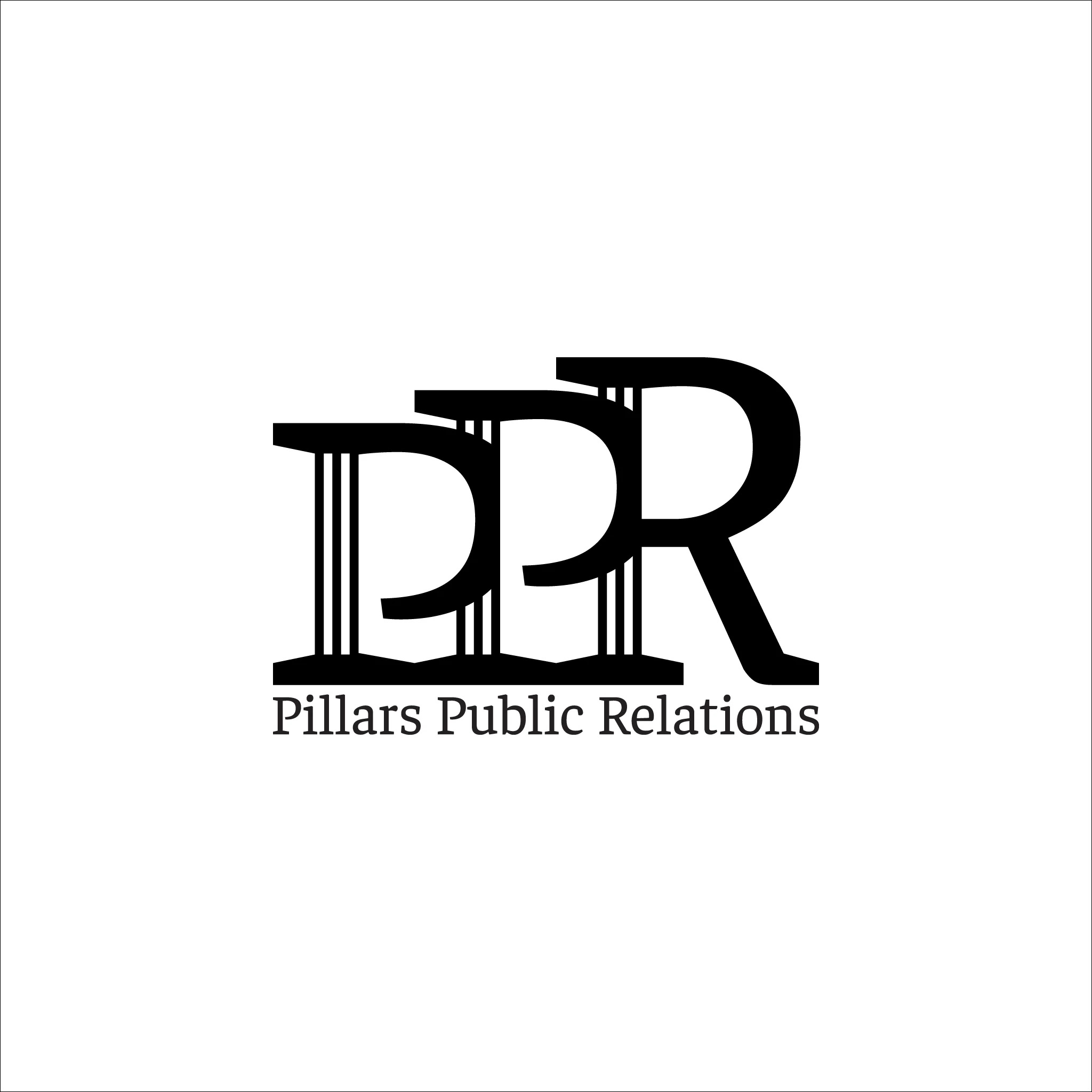 Pillars PR PPR monogram logo combining the initials with classical architectural pillar forms.
