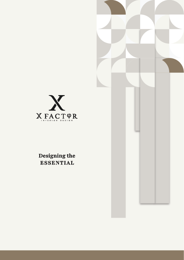 X Factor Interior Design company profile cover for a luxury interior design studio in Dubai