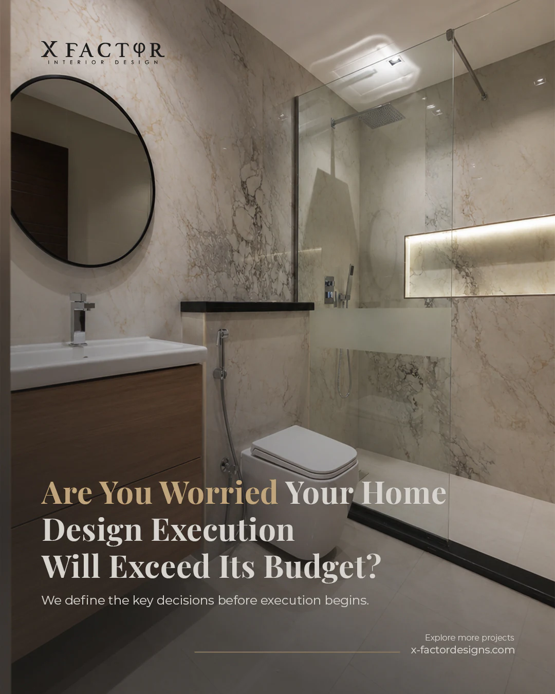 Turnkey villa interior design social media graphic about renovation budgets in Dubai