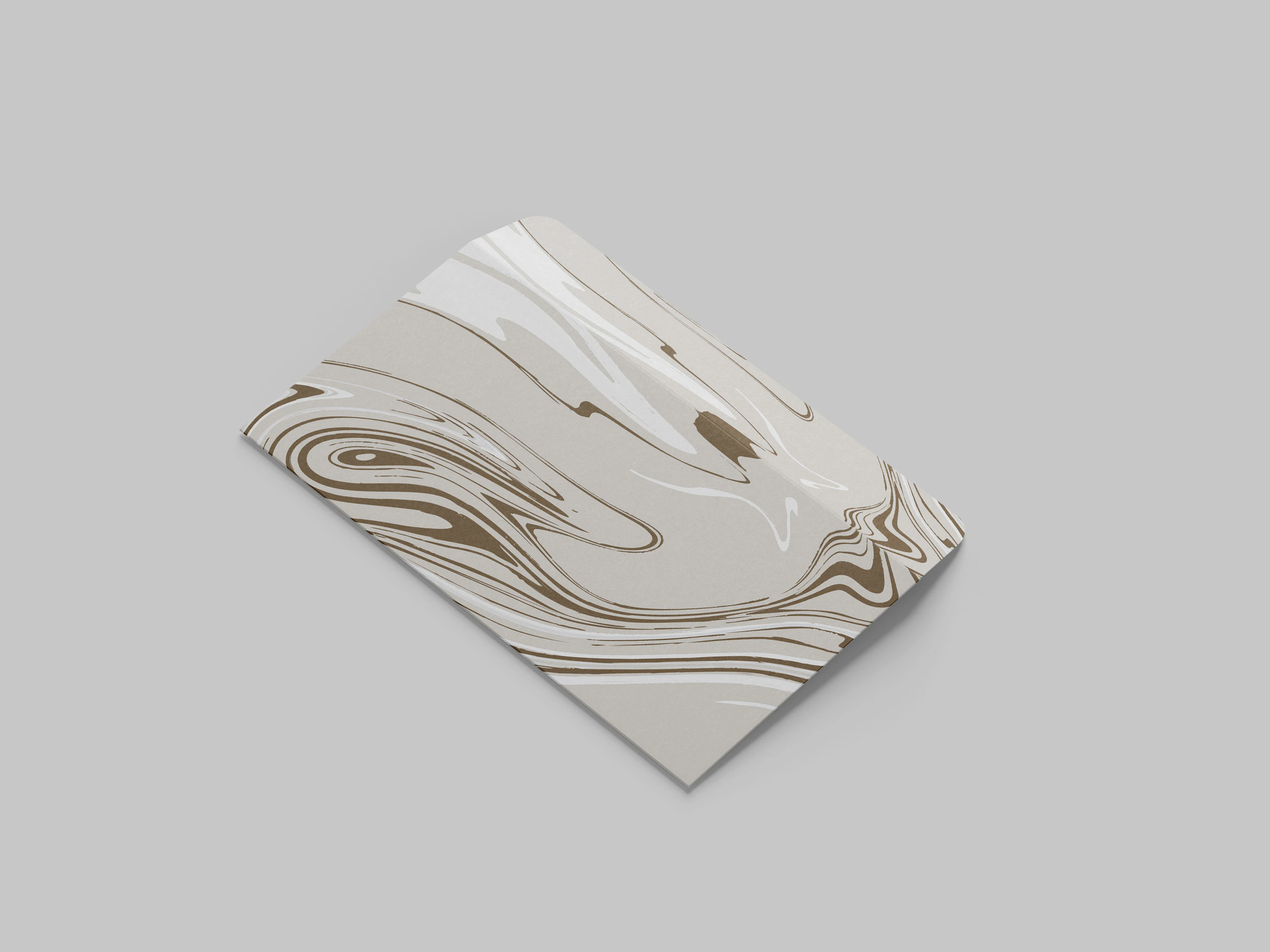X Factor Interior Design DL envelope back mockup featuring the luxury brand's flowing graphic pattern